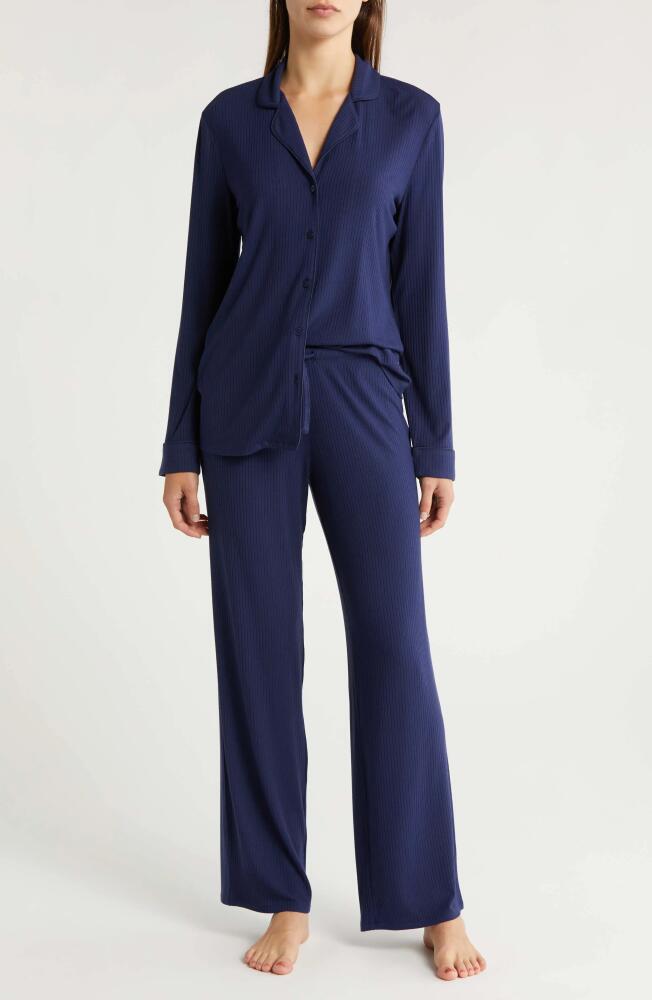 Nordstrom Moonlight Eco Easy Rib Pajamas in Navy Peacoat Cover