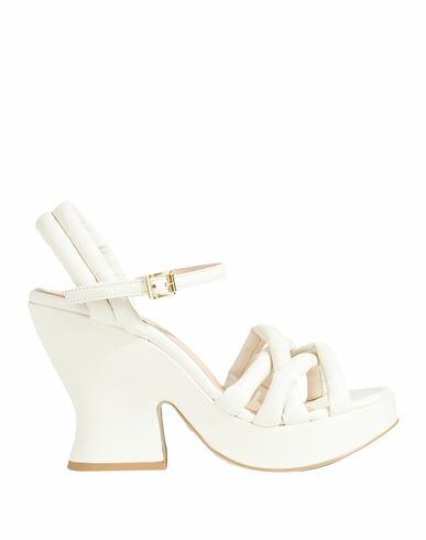 Janet & Janet Woman Sandals Cream Soft Leather Cover