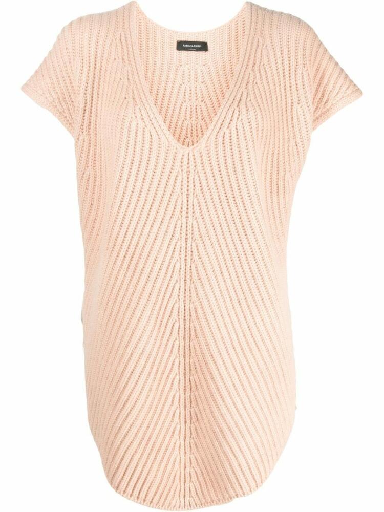 Fabiana Filippi cashmere V-neck knitted top - Pink Cover