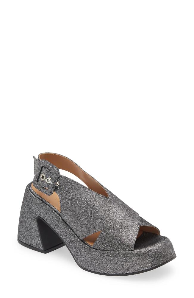 Ganni Slingback Platform Sandal in Silver Cover