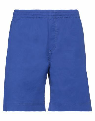 Msgm Man Shorts & Bermuda Shorts Bright blue Cotton, Elastane Cover