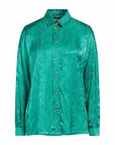 Just Cavalli Woman Shirt Emerald green Viscose Cover