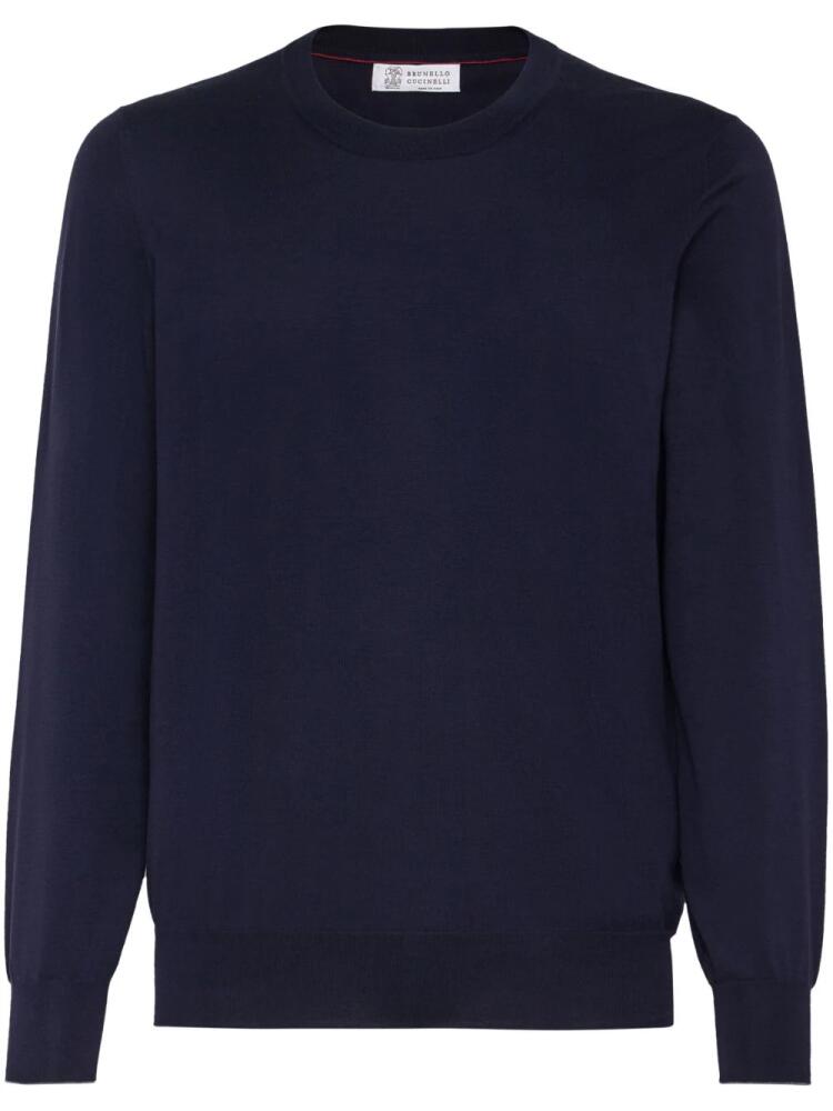 Brunello Cucinelli crew-neck cotton jumper - Blue Cover