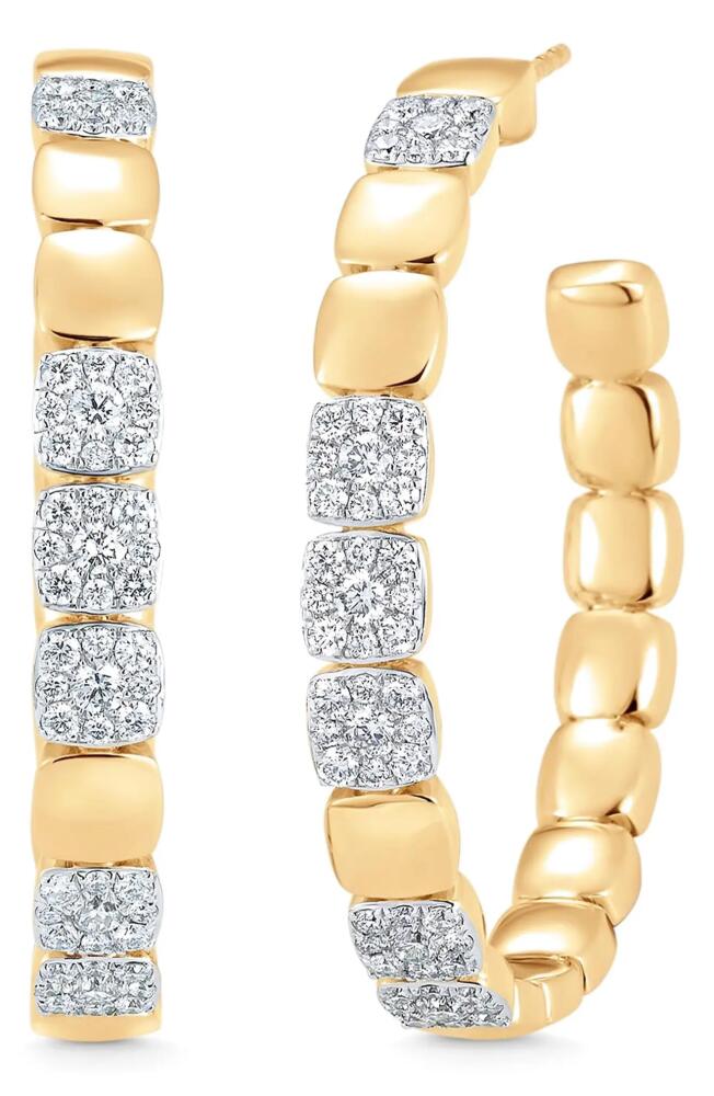 Sara Weinstock Adira Large Pavé Diamond Hoop Earrings in Yellow Gold Cover