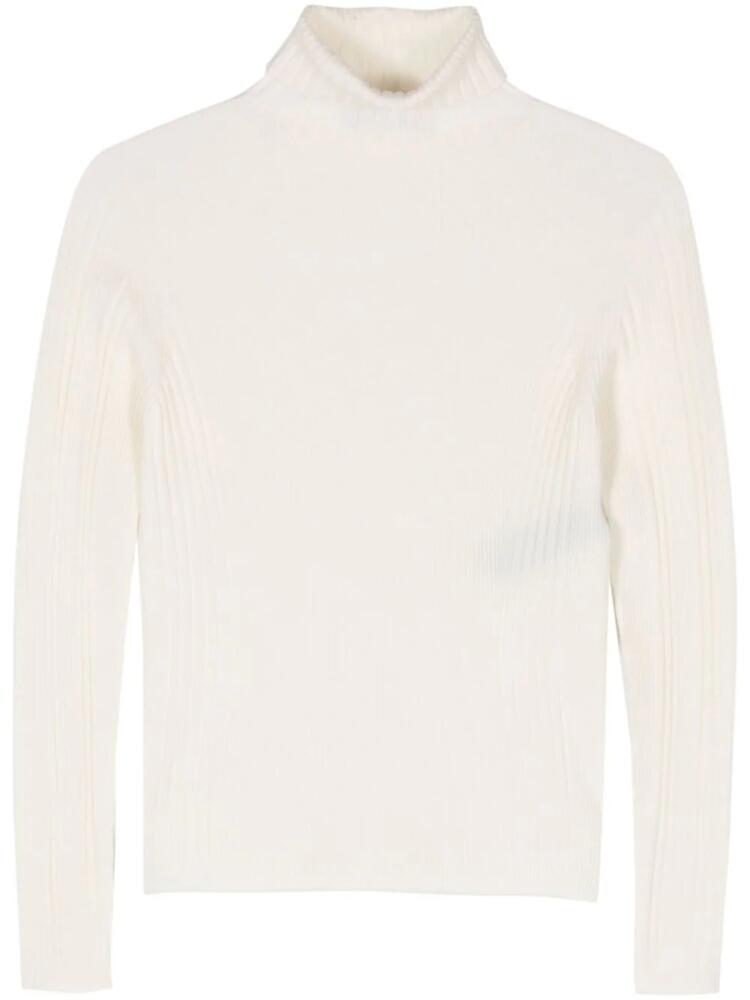 D.Exterior ribbed-knit sweater - Neutrals Cover