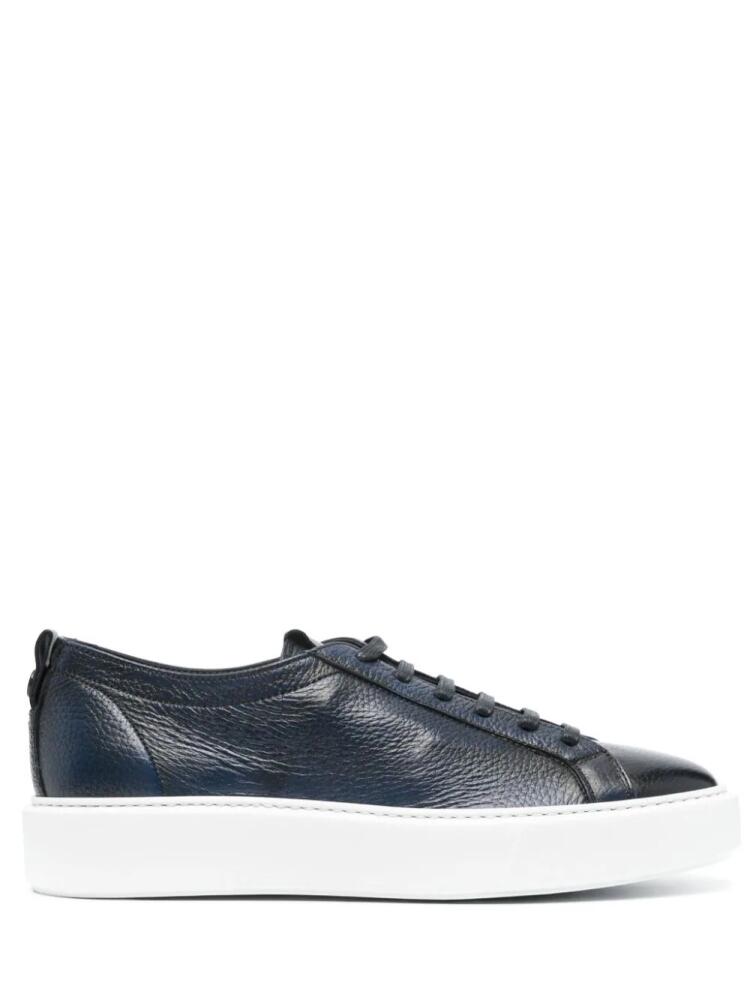 Barrett logo-patch leather sneakers - Blue Cover