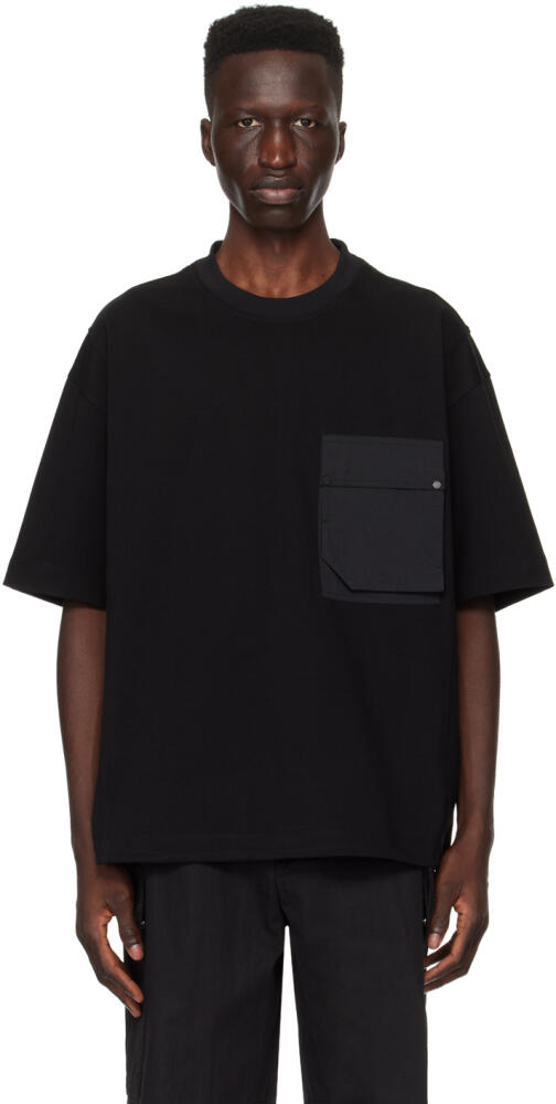 Solid Homme Black Flap Pocket T-Shirt Cover