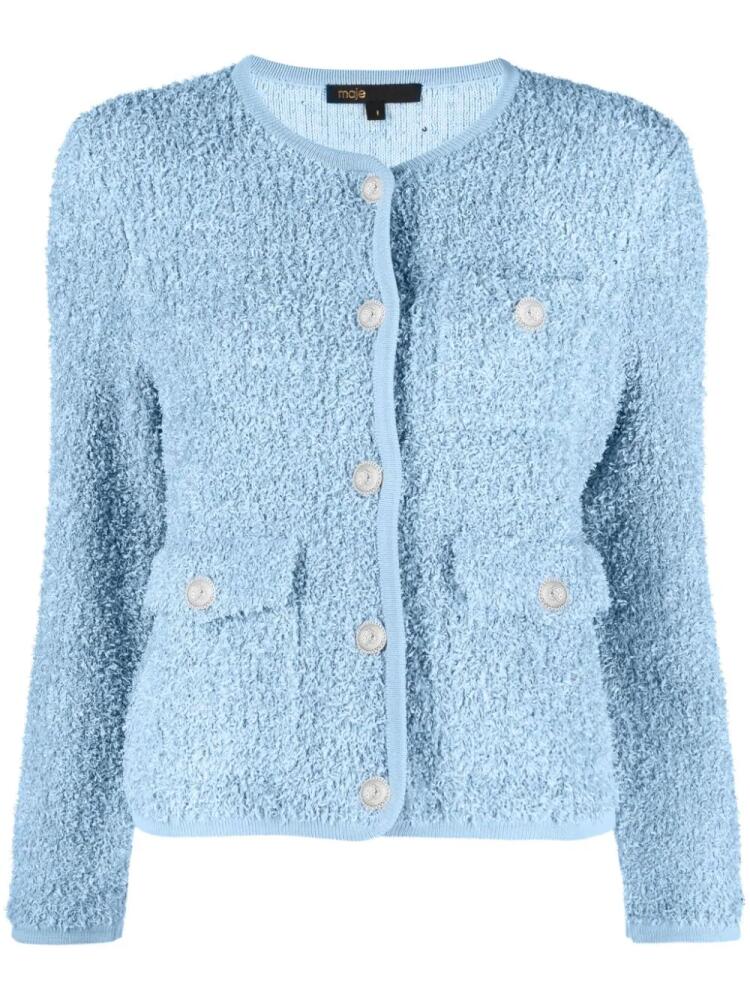 Maje button-up bouclé cardigan - Blue Cover