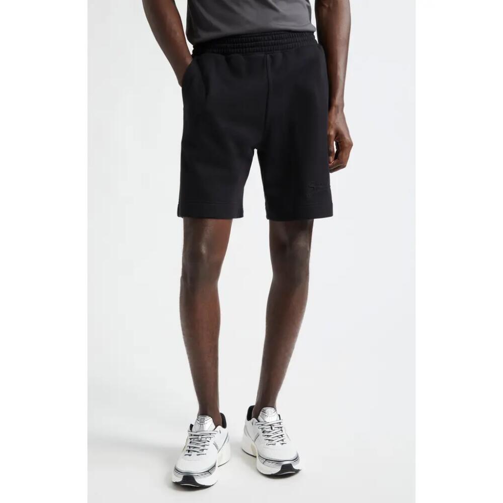 Givenchy Logo Script Cotton Sweat Shorts in Black Cover