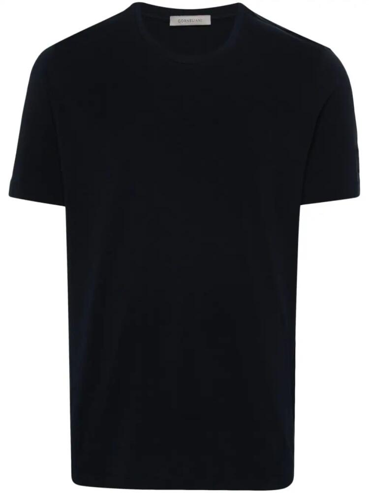 Corneliani logo-ptach cotton T-shirt - Blue Cover