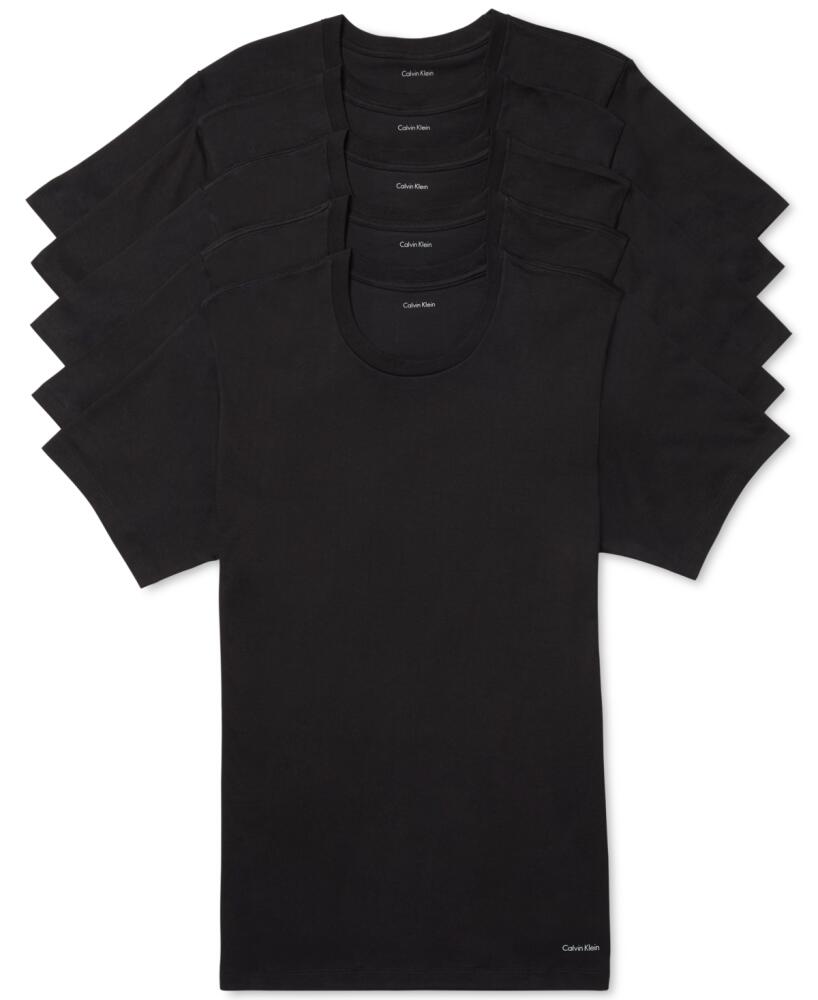 Calvin Klein Men's 5-Pk. Cotton Classics Crew Neck Undershirts, Created for Macy's - Black Cover