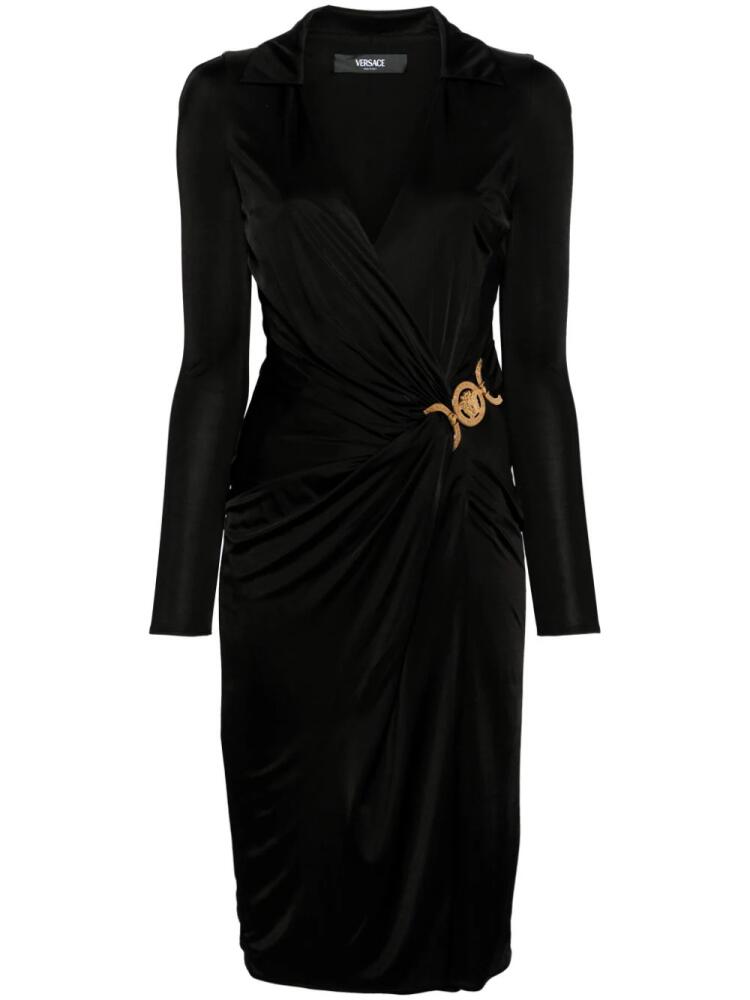 Versace Medusa-plaque jersey midi dress - Black Cover