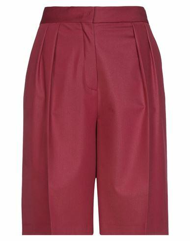 Simona Corsellini Woman Shorts & Bermuda Shorts Burgundy Polyester, Viscose, Elastane Cover