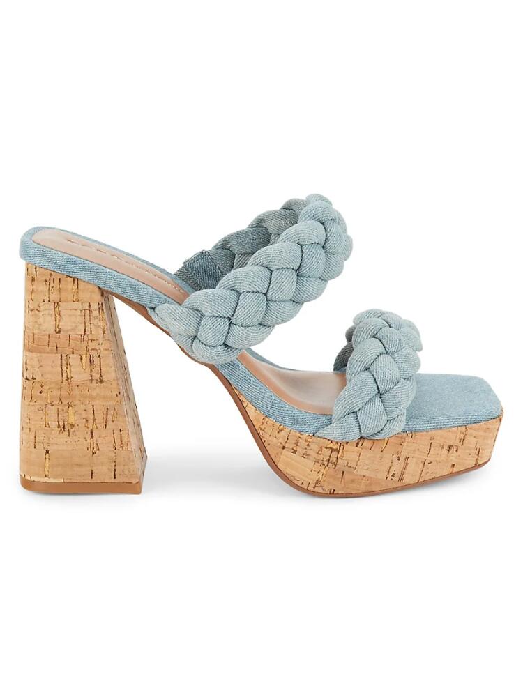 BCBGeneration Women's Gemma Braided Block Heel Sandals - Denim Cover