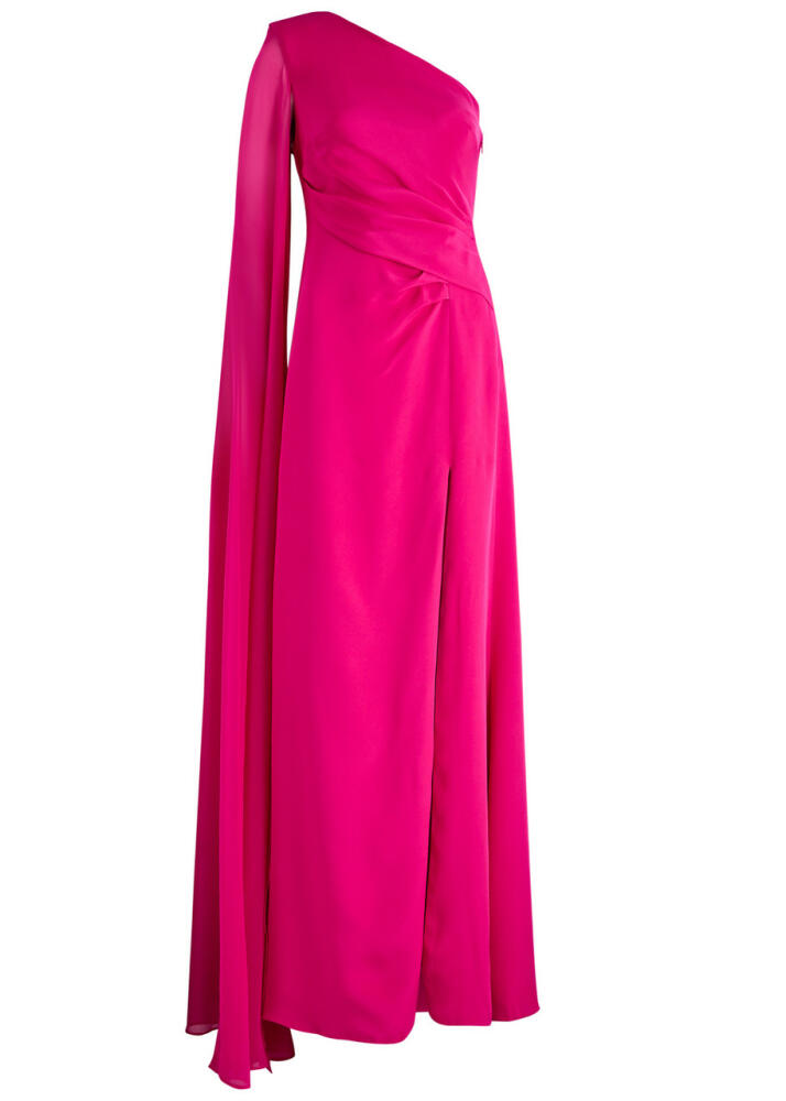 Roland Mouret One-shoulder Silk-satin Gown - Pink Cover