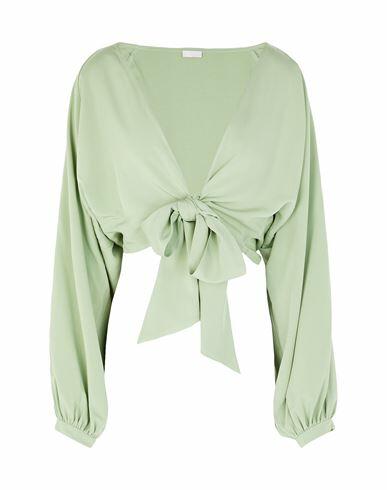 8 By Yoox Woman Shirt Light green Viscose Cover