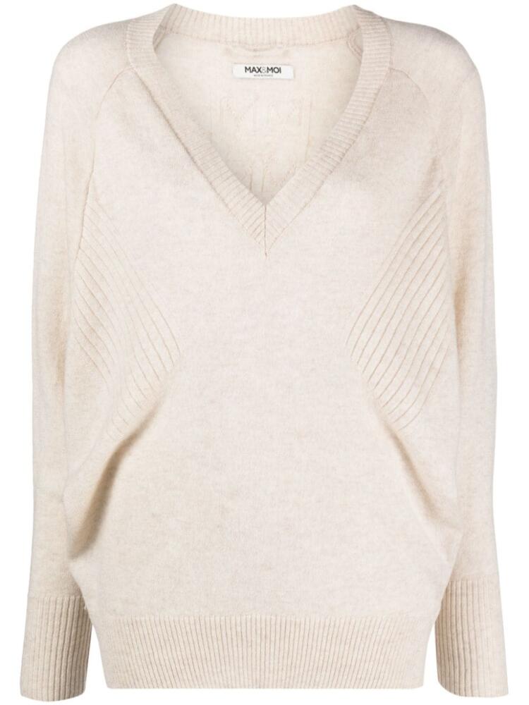 Max & Moi V-neck cashmere jumper - Neutrals Cover