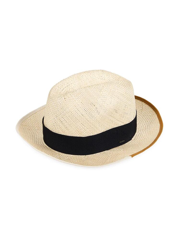 Bailey Hats Men's Hesmond Dual Piped Straw Fedora - Natural Tan Cover