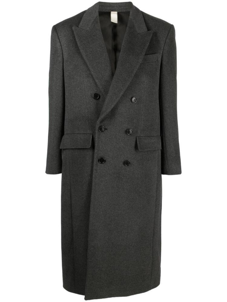 Sunflower double-breasted wool blend midi coat - Grey Cover