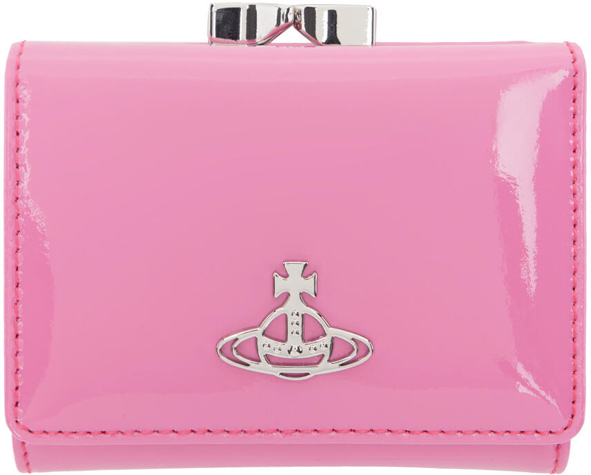 Vivienne Westwood Pink Shiny Patent Small Frame Wallet Cover