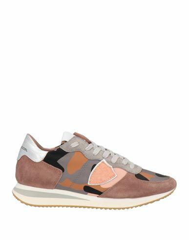 Philippe Model Woman Sneakers Grey Leather, Textile fibers Cover