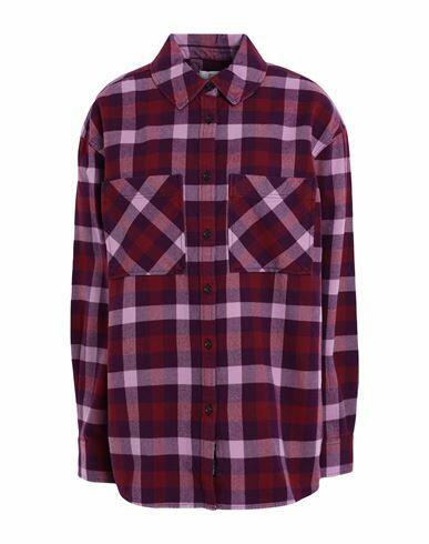 Woolrich Check Flannel Shirt Woman Shirt Deep purple Cotton Cover