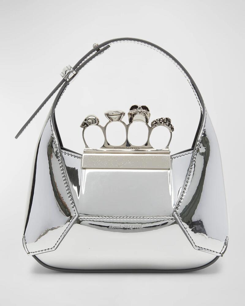 Alexander McQueen Mini Jewel Skull Metallic Top-Handle Bag Cover