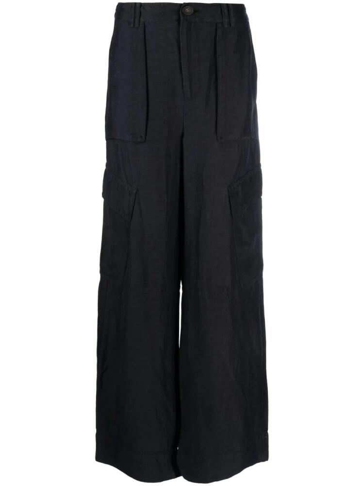 Vince wide-leg linen trousers - Blue Cover