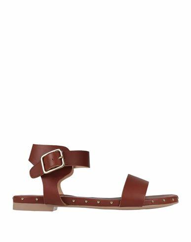 Agl Woman Sandals Brown Soft Leather Cover