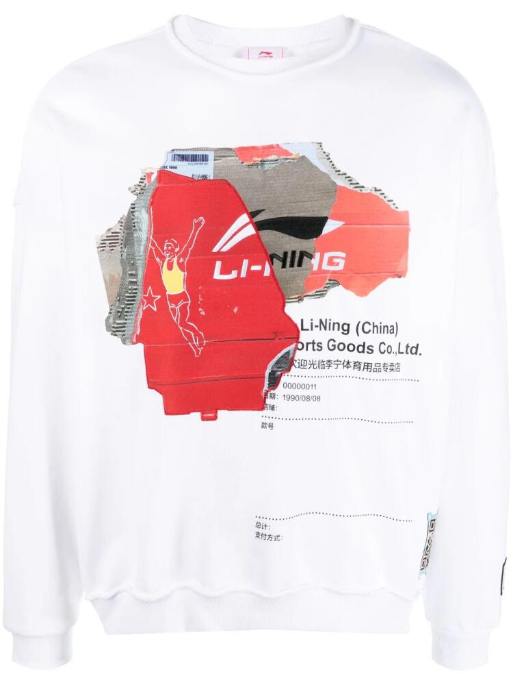 Li-Ning Cardboard graphic-print sweatshirt - White Cover