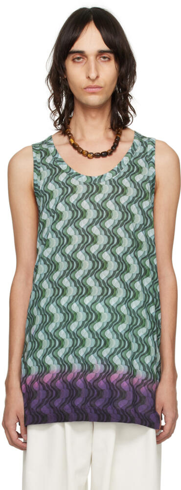 Dries Van Noten Green Gradient Tank Top Cover