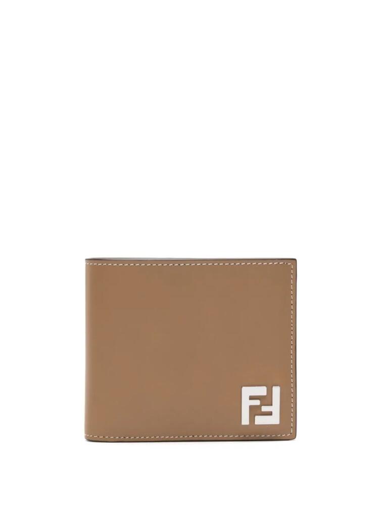 FENDI FF logo-plaque leather wallet - Brown Cover