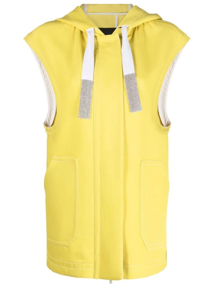 Fabiana Filippi zip-up hooded vest - Yellow Cover