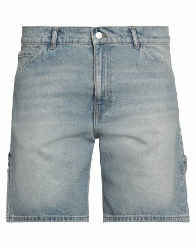 Courreges Man Denim shorts Blue Cotton Cover