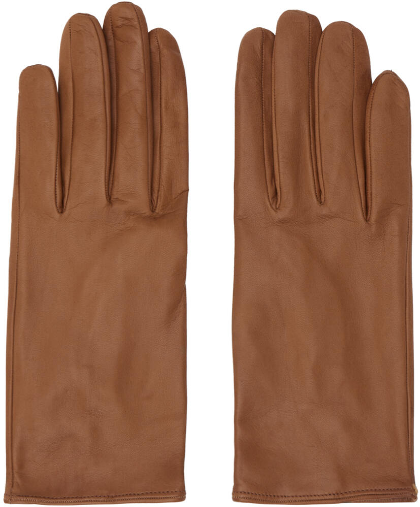 Dries Van Noten Tan Soft Leather Gloves Cover