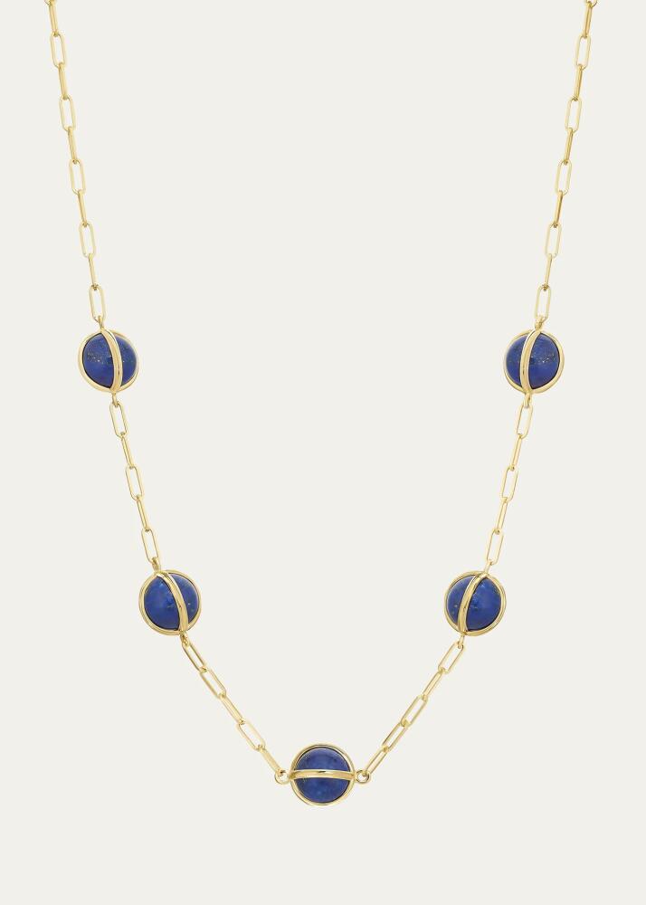 L. Klein Celeste 18k Gold Lapis Paperclip Chain Necklace Cover