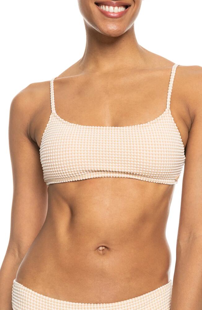 Roxy Gingham Bralette Bikini Top in Porcini Cover