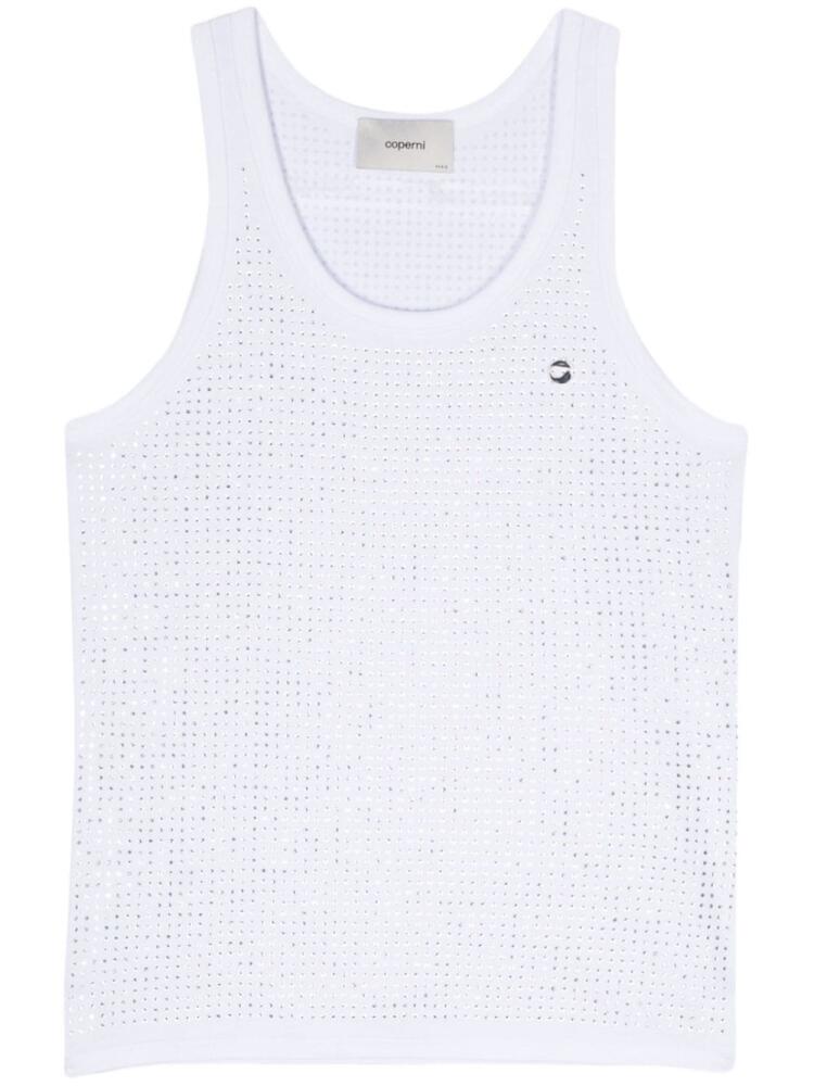 Coperni rhinestone-embellished cotton tank top - White Cover