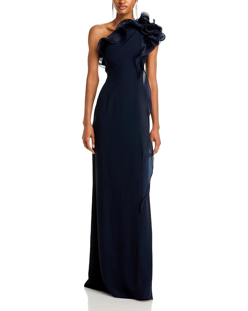 Teri Jon by Rickie Freeman Ruffled One Shoulder Gown Cover