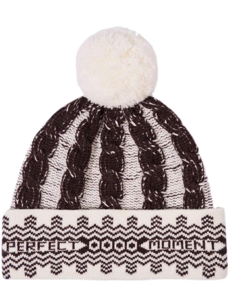 Perfect Moment merino-wool bobble hat - White Cover