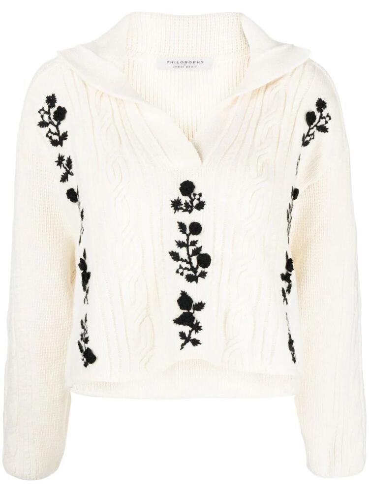 Philosophy Di Lorenzo Serafini cable-knit wool sweater - White Cover