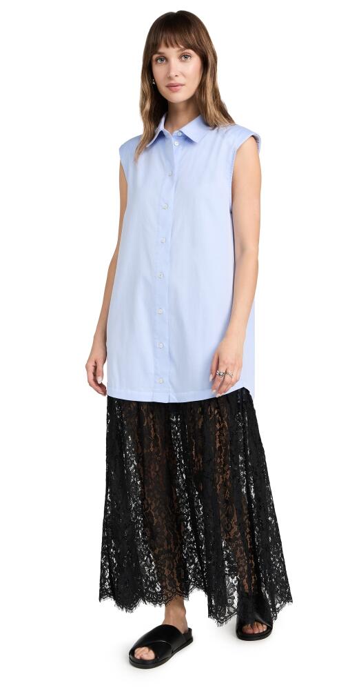 Sea Suzy Lace Sleeveless Button Down Dress Blue Cover