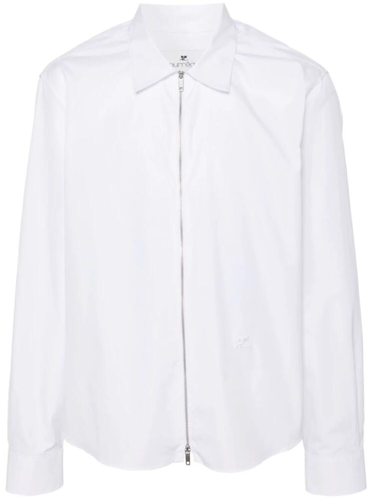 Courrèges zip-up cotton shirt - White Cover