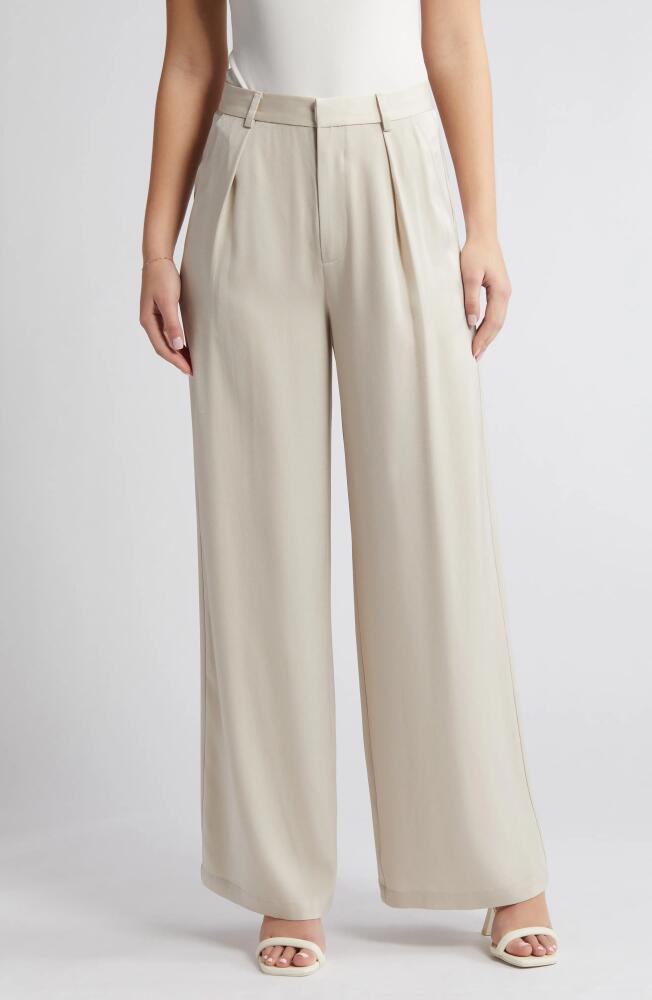 RUE SOPHIE Jennie High Waist Wide Leg Satin Pants in Grey Cover