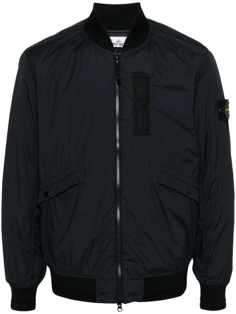 Stone Island Compass-patch zipped bomber jacket - Black Cover