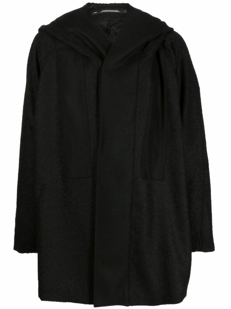 Julius hooded wool-felt coat - Black Cover