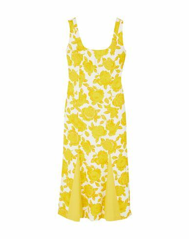 Rowen Rose Woman Midi dress Yellow Viscose, Acetate Cover