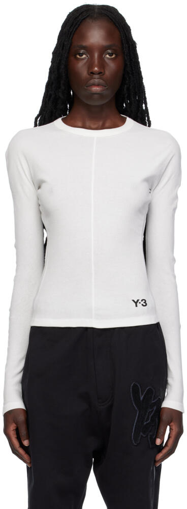 Y-3 White Fitted Long Sleeve T-Shirt Cover