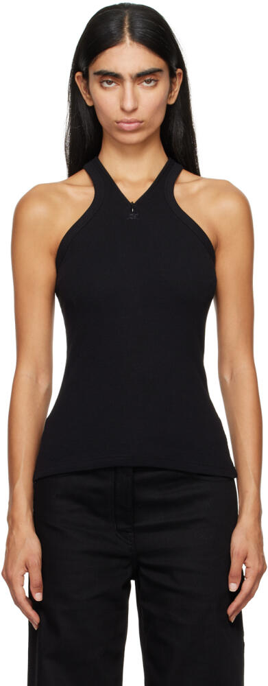 Courrèges Black Zipped Tank Top Cover