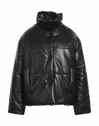 Nanushka Woman Jacket Black Polyurethane, Polyester Cover